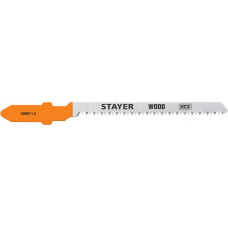 STAYER T101AO, 2 шт, 50 мм / 1.4 мм, T-хвост., HCS сталь, фигурный рез по ламинату/фанере, полотна для лобзика, Professional (15992-1.3) в Таразе