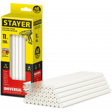 STAYER Universal, 11 х 200 мм, 40 шт, универсальные клеевые стержни, Professional (2-06821-T-S40)