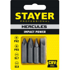 Биты для ударной отвертки STAYER Hercules Professional 25667-S4