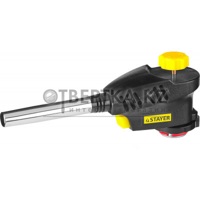 STAYER ProTerm Turbo PG400, 1300°C, турбо нагрев + 30%, газовая горелка с пьезоподжигом на баллон с цанговым соединением(55582)