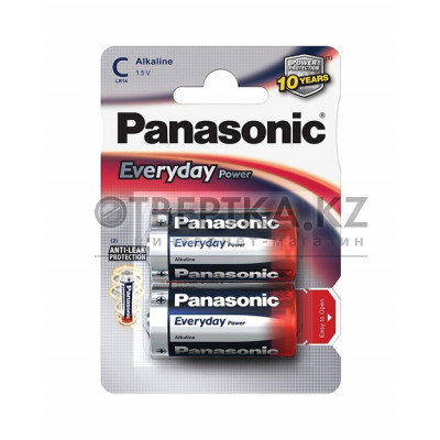Батарейка щелочная PANASONIC Every Day Power C/2B LR14REE/2BP/ LR14EPS/2BP