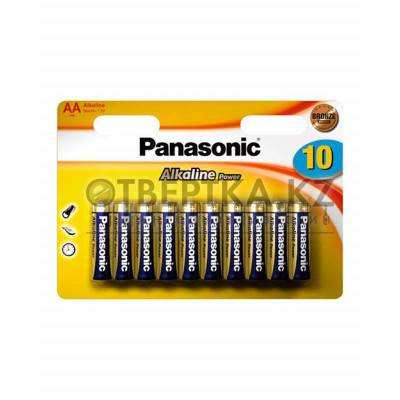 Батарейка щелочная PANASONIC Alkaline Power AA/10B LR6REB/10BW/LR6APB/10