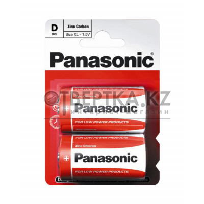 Батарейка солевая PANASONIC Red Zinc D/2B R20REL/2BPU