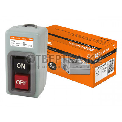 Выключатели кнопочные с блокировкой серии ВКН-316 3Р 16А 230/400В IP40 TDM SQ0716-0002 Выключатели кнопочные с блокировкой серии ВКН-316 3Р 16А 230/400В IP40 TDM SQ0716-0002