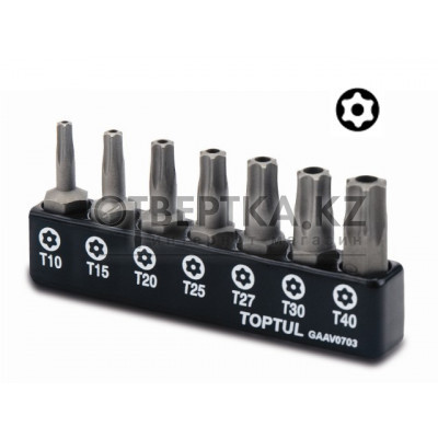 Набор бит TORX с отверст. Т10-Т40 7шт. TOPTUL GAAV0703