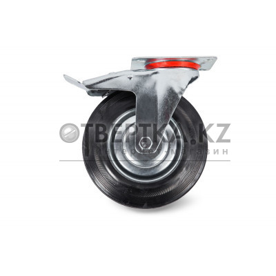 Колесо поворотное резина SCb 55 125 мм с тормозом (F) 1001718