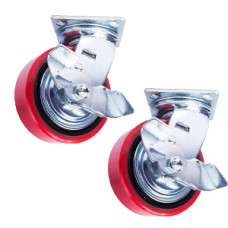 Колесо поворотное PU/металл (C550B/PU2040CB3ra/TG) 200 мм с тормозом