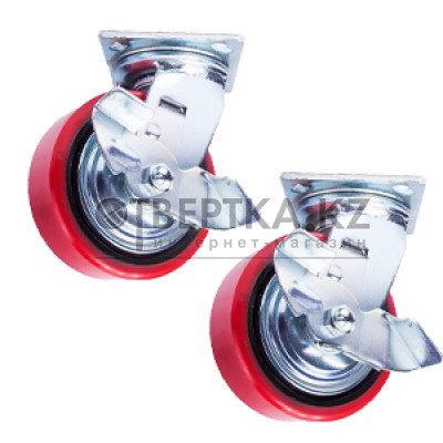 Колесо поворотное PU/металл (C550B/PU2040CB3ra/TG) 200 мм с тормозом