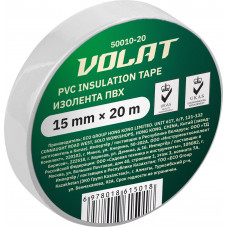 Изолента ПВХ 15ммх20м белая ВОЛАТ