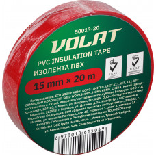 Изолента ПВХ 15ммх20м красная ВОЛАТ