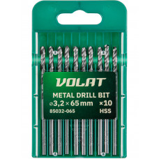 Сверло по металлу ц/х 3.2х36х65 мм HSS, комплект из 10-ти шт ВОЛАТ в Алматы