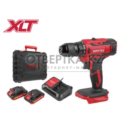 Аккум. дрель-шуруповерт WORTEX BD 1820-1 Li в чем. ALL1 18 В, 30 Н*м, 2х2 А*ч, БЗП(мет.) 13 мм 0329209