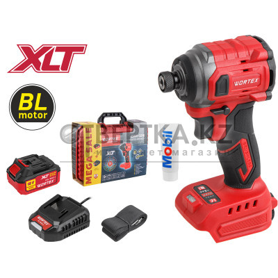 Аккум. ударный гайковерт/винтоверт WORTEX CWR 0218 в чем. XLT 1x4 А*ч, БЕСЩЕТ., 18 В, 220 Н*м 1329730