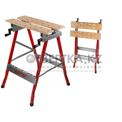 Верстак складной WORTEX WB 1060 в кор. БАМБУК, 605x640x800 мм, регулировка столешницы 1334743