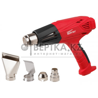 Термовоздуходувка WORTEX HG 6020 в кор. + набор сопл 2000 Вт, 2 скор., 450-600 °С HG602000011