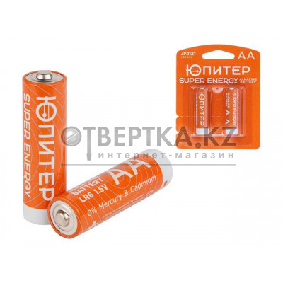 Батарейка AA LR6 1,5V alkaline 2шт. ЮПИТЕР