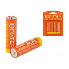 Батарейка AA LR6 1,5V alkaline 4шт. ЮПИТЕР MAX POWER