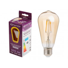 Лампа светодиодная филаментная ST64 6 Вт E27 3000К ЮПИТЕР ДЕКОР