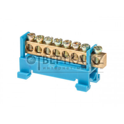 Шина "N" нулевая 6х9мм 8 групп с изолятором на DIN-рейку мал. стойка Юпитер JP7208-01