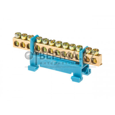 Шина "N" нулевая 6х9мм 12 групп с изолятором на DIN-рейку мал. стойка Юпитер JP7208-03