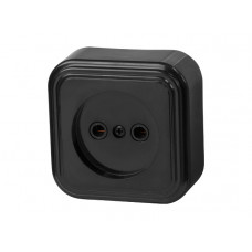 Розетка 1-ая (открытая, б/з) черная, Стандарт, Юпитер