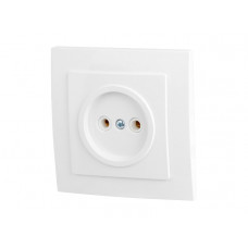 Розетка 1-ая (скрытая, б/з) белая, Стандарт, Юпитер в Атырау