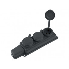 Розетка 3-ая переносная (с/з, 16А, 250В, брызг. защ.) каучук, черная, Юпитер в Атырау Розетка 3-ая переносная (с/з, 16А, 250В, брызг. защ.) каучук, черная, Юпитер в Атырау