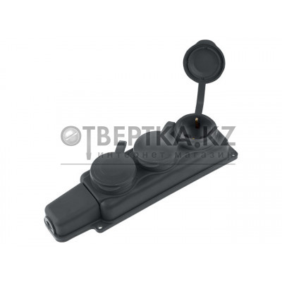 Розетка 3-ая переносная (с/з, 16А, 250В, брызг. защ.) каучук, черная, Юпитер JP7601-03 Розетка 3-ая переносная (с/з, 16А, 250В, брызг. защ.) каучук, черная, Юпитер JP7601-03