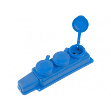 Розетка 3-ая переносная (с/з, 16А, 250В, брызг. защ.) каучук, синяя Юпитер в Атырау