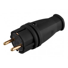 Вилка (с/з, 16А, 250В) каучук, черная Юпитер в Атырау Вилка (с/з, 16А, 250В) каучук, черная Юпитер в Атырау