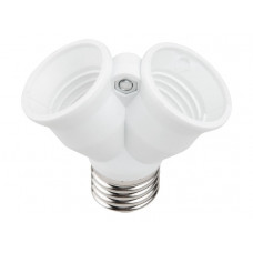 Патрон-переходник Е27-2хЕ27, белый Юпитер в Алматы