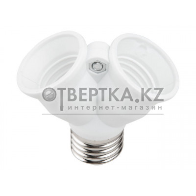 Патрон-переходник Е27-2хЕ27, белый Юпитер JP7704-03