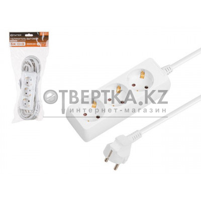 Удлинитель 5м (3 роз., 3,5кВт, с/з, ПВС 3х1,5) Юпитер JP8105-23