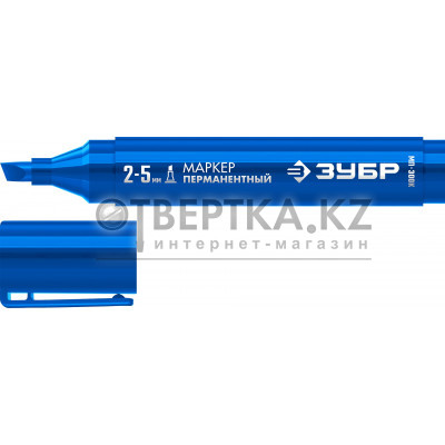 ЗУБР МП-300К синий, 2-5 мм, клиновидный перманентный маркер (06323-7)