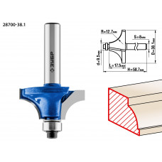 ЗУБР 38.1 x 17.5 мм, радиус 12.7 мм, фреза кромочная калевочная №1, Профессионал (28700-38.1) в Актобе