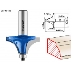 ЗУБР 44.5 x 21.5 мм, радиус 15.9 мм, фреза кромочная калевочная №1, Профессионал (28700-44.5) в Актобе