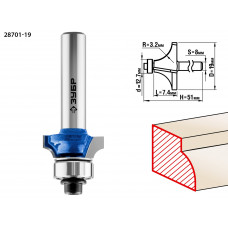 ЗУБР 19.0 x 7.4 мм, радиус 3.2 мм, фреза кромочная калевочная №1, Профессионал (28701-19) в Актобе