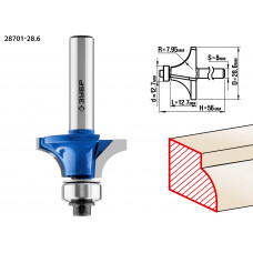 ЗУБР 28.6 x 12.7 мм, радиус 8 мм, фреза кромочная калевочная №1, Профессионал (28701-28.6) в Актобе