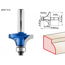 ЗУБР 31.8 x 15 мм, радиус 9.5 мм, фреза кромочная калевочная №1, Профессионал (28701-31.8) в Актобе