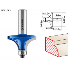 ЗУБР 38.1 x 17 мм, радиус 12.7 мм, фреза кромочная калевочная №1, Профессионал (28701-38.1) в Актобе