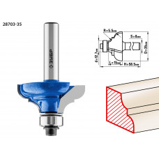 ЗУБР 35 x 17 мм, радиус 5.5 мм, фреза кромочная калевочная №3, Профессионал (28703-35) в Актобе