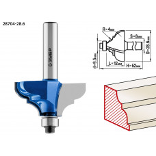 ЗУБР 28.6 x 12 мм, радиус 4 мм, фреза кромочная калевочная №2, Профессионал (28704-28.6) в Алматы