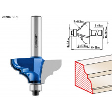 ЗУБР 38.1 x 17.5 мм, радиус 6.3 мм, фреза кромочная калевочная №3, Профессионал (28704-38.1) в Актобе