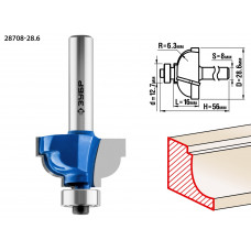 ЗУБР 28.6 x 16 мм, радиус 6.3 мм, фреза кромочная калевочная №7, Профессионал (28708-28.6) в Актобе