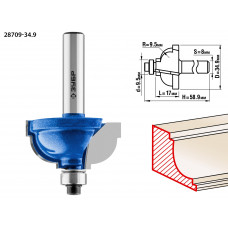 ЗУБР 34.9 x 19 мм, радиус 9.5 мм, фреза кромочная калевочная №7, Профессионал (28709-34.9) в Актобе