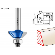 ЗУБР 25.4 x 8 мм, фреза кромочная калевочная (фасочная) №9, Профессионал (28711-25.4) в Алматы