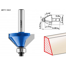 ЗУБР 34.9 x 16 мм, фреза кромочная калевочная (фасочная) №9, Профессионал (28711-34.9) в Актобе