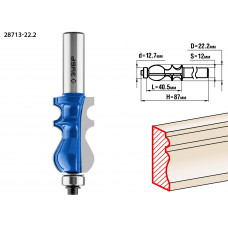 ЗУБР 22.2 x 41 мм, хвостовик 12 мм, фреза кромочная фигурная №2, Профессионал (28713-22.2) в Алматы