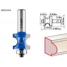ЗУБР 25.4 x 31.8 мм, радиус 6.3 мм, фреза полустержневая с подшипником, Профессионал (28722-25.4) в Алматы