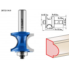 ЗУБР 34.9 x 29 мм, радиус 9.5 мм, фреза полустержневая с подшипником, Профессионал (28722-34.9) в Актобе